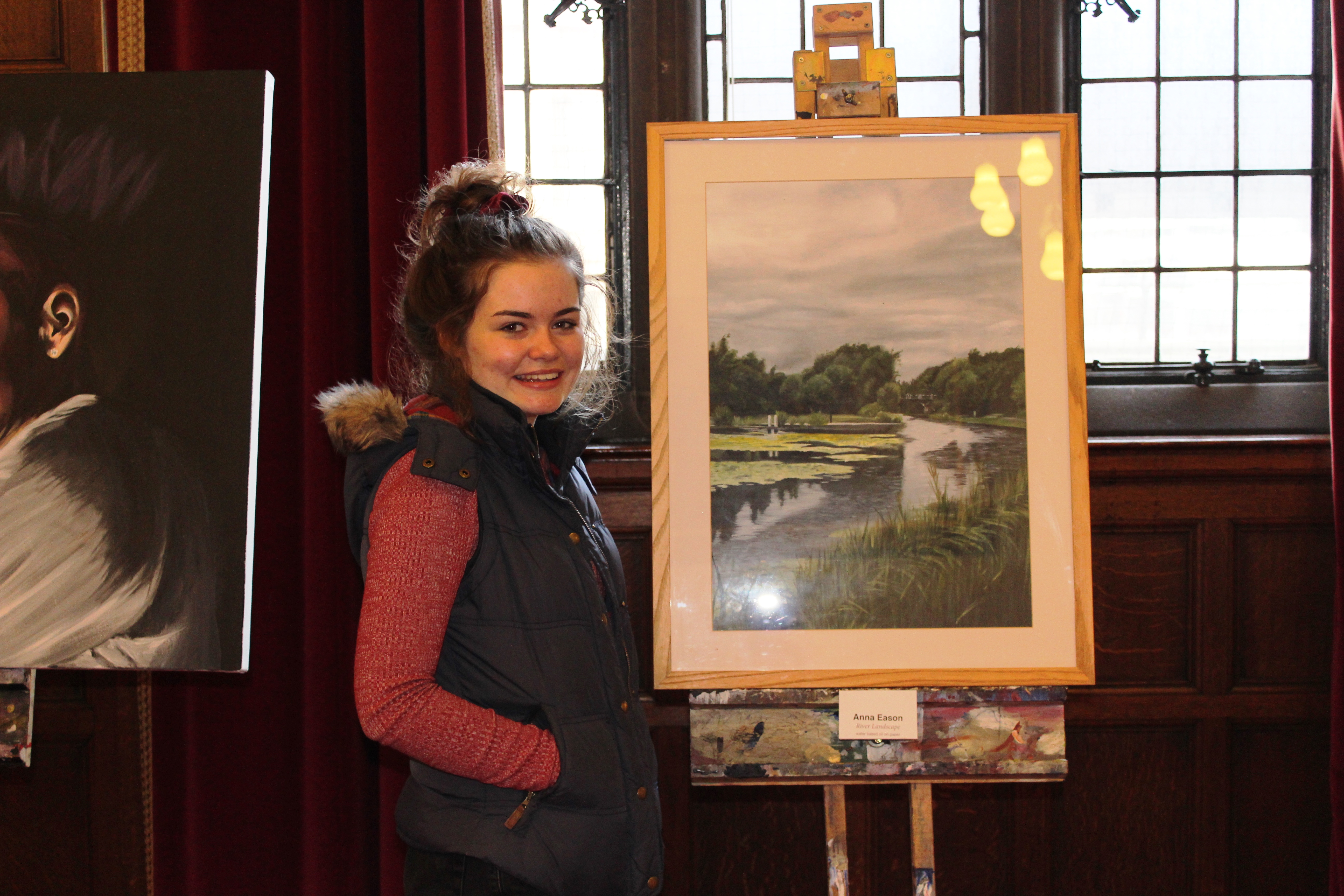Anna used acrylic water based oils to create a river landscape